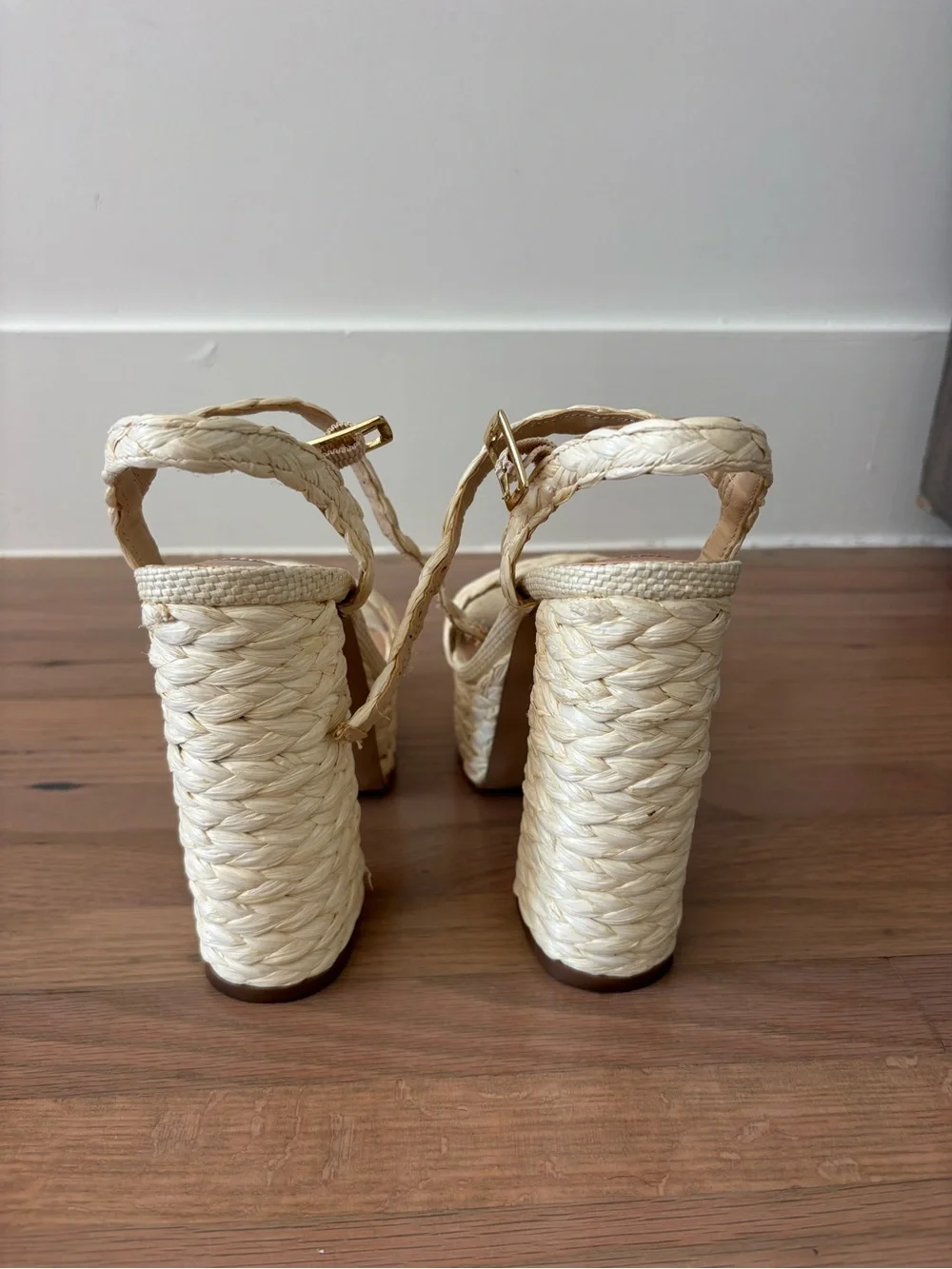 Steve Madden Braided Platform Heels with Ankle Wrap